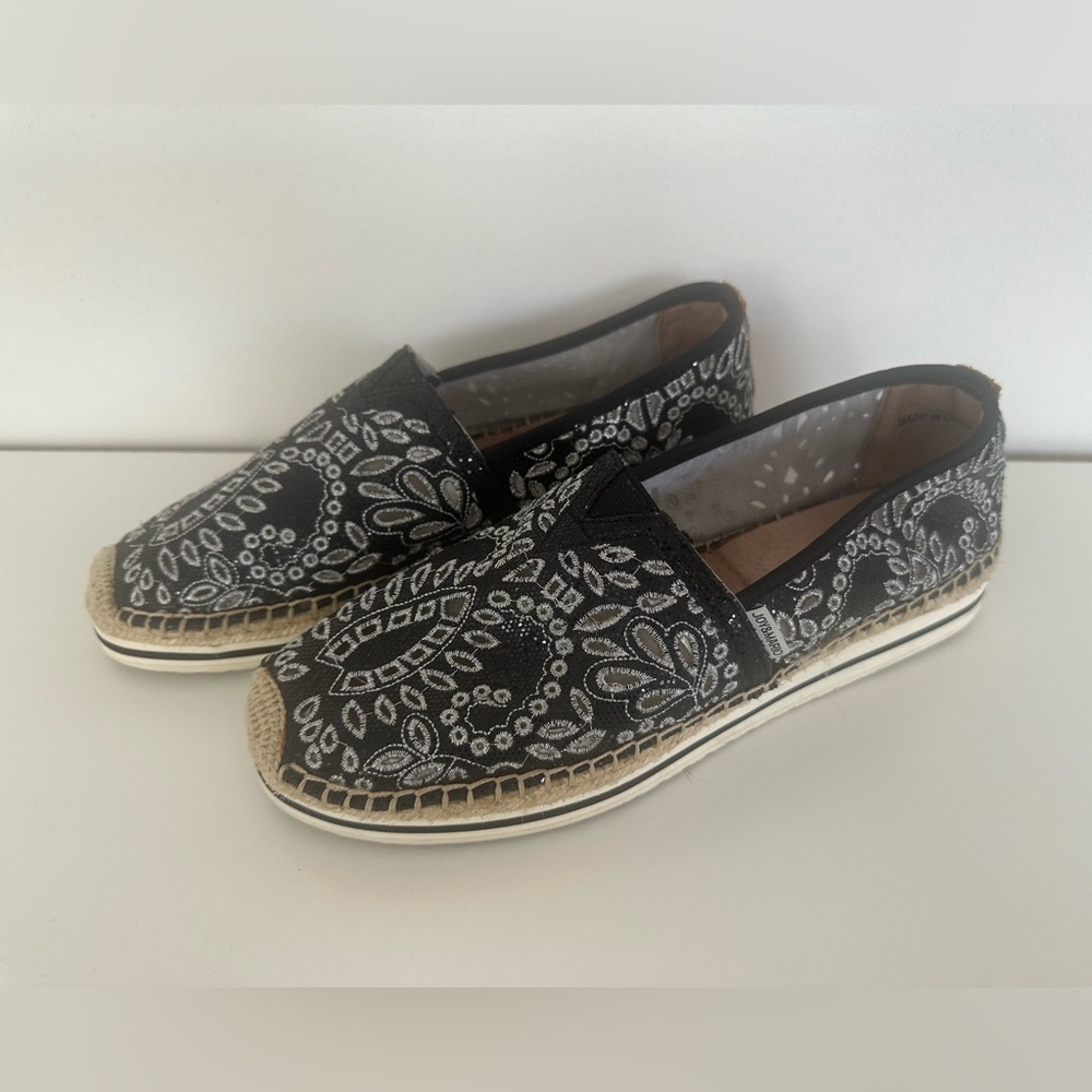Joy & Mario navy & white embroidered espadrilles flats 8.5W wide - Picture 2 of 11